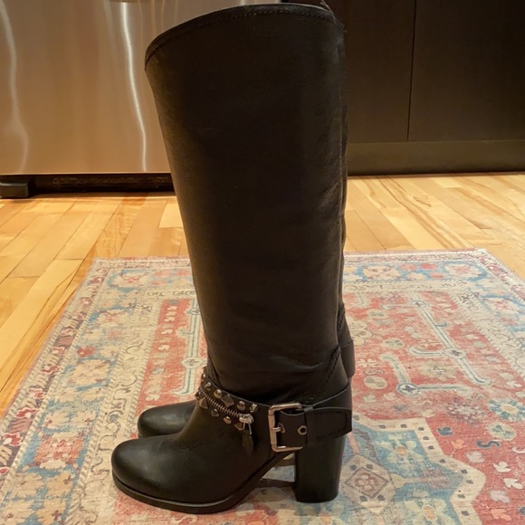 Browns black leather studded boots - Picture 3 of 8